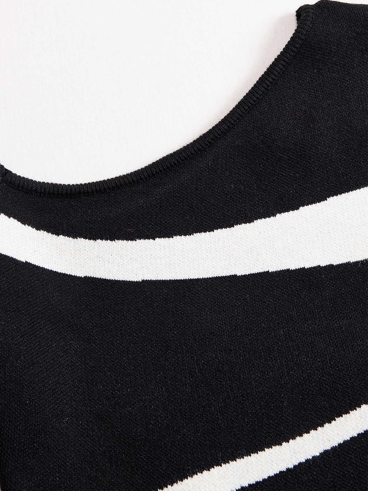 Elegant Monochrome Contrast One - Shoulder Bodycon Dress