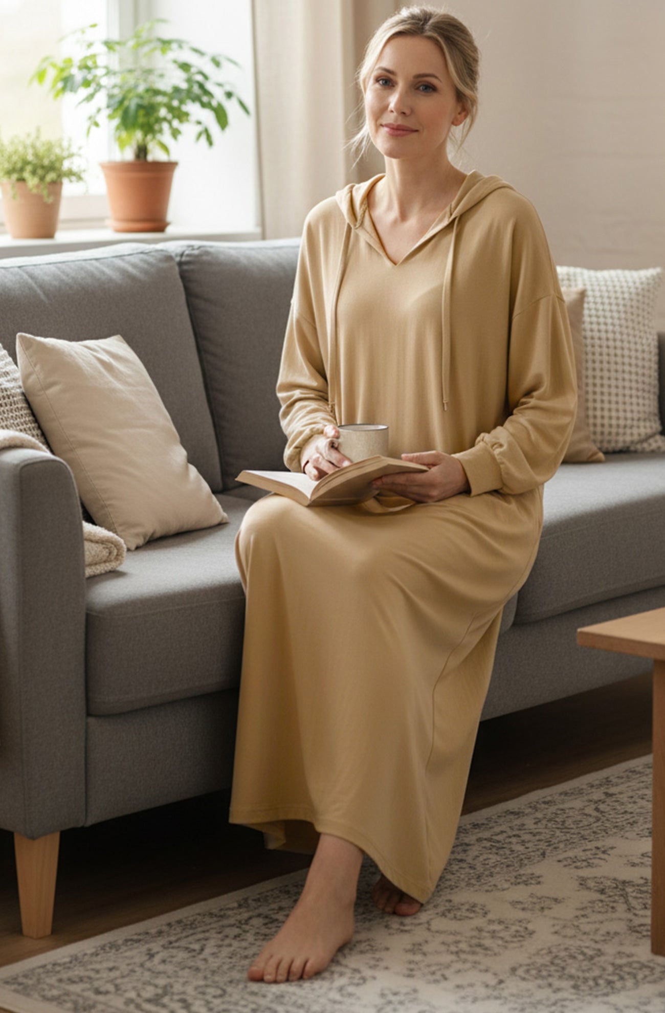 Mira | Drawstring Hooded Dress