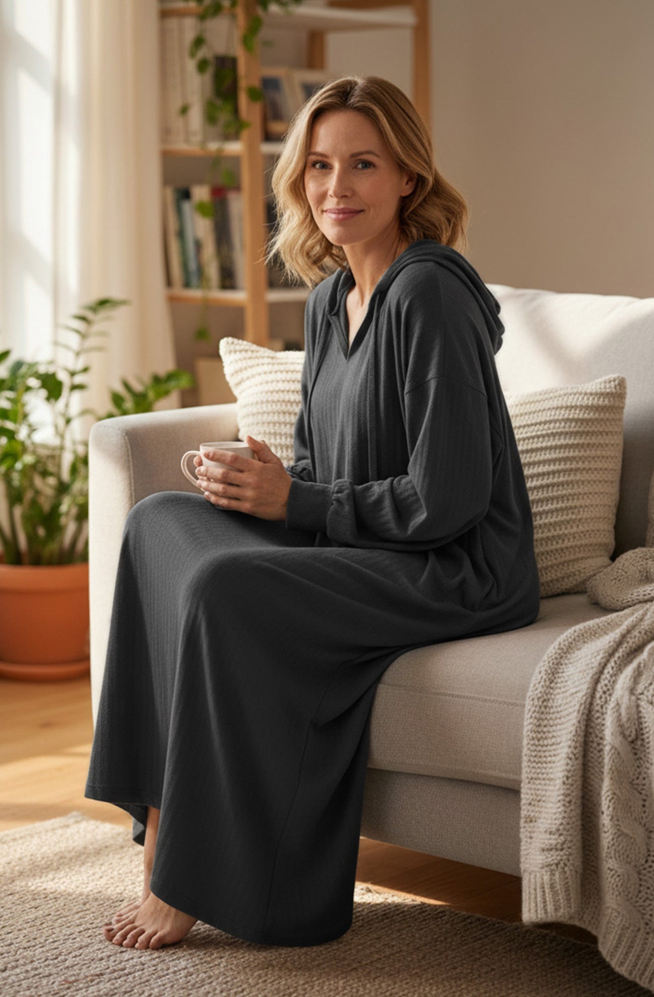 Mira | Drawstring Hooded Dress