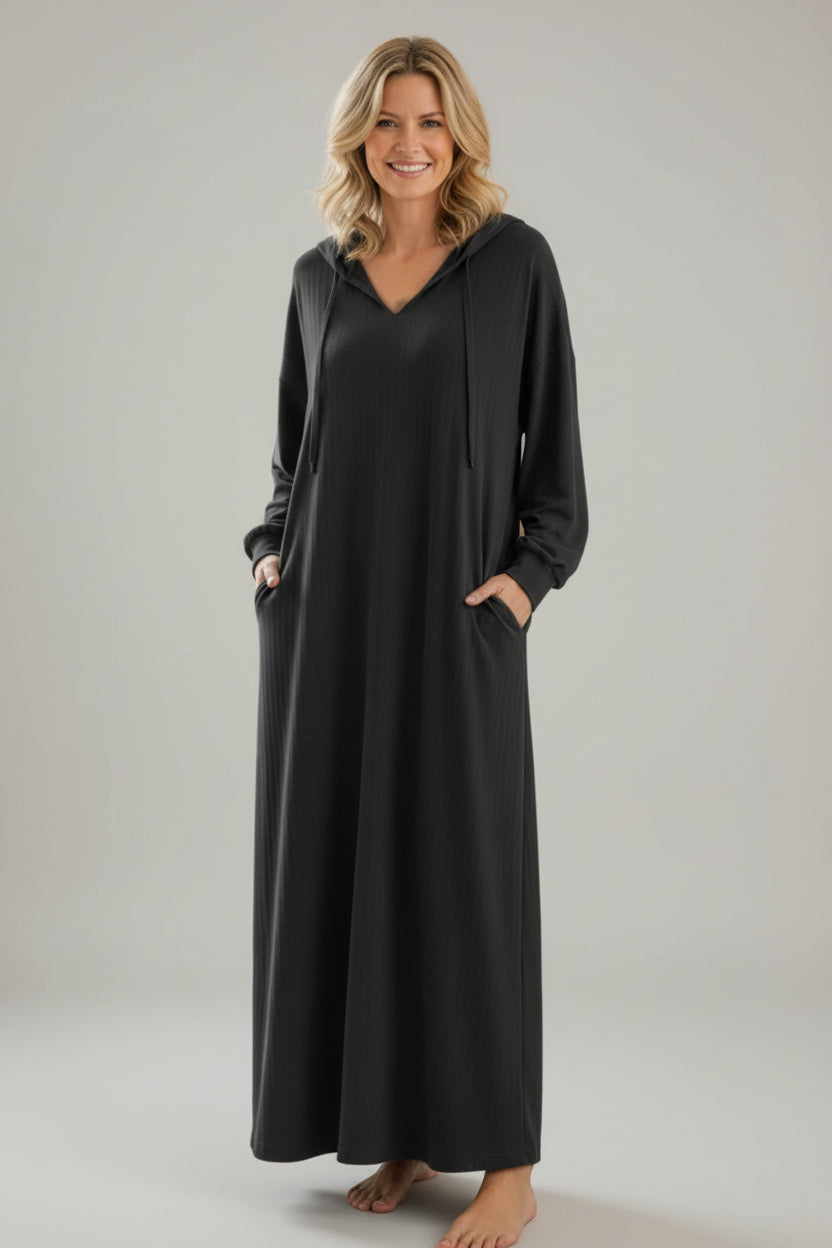 Mira | Drawstring Hooded Dress