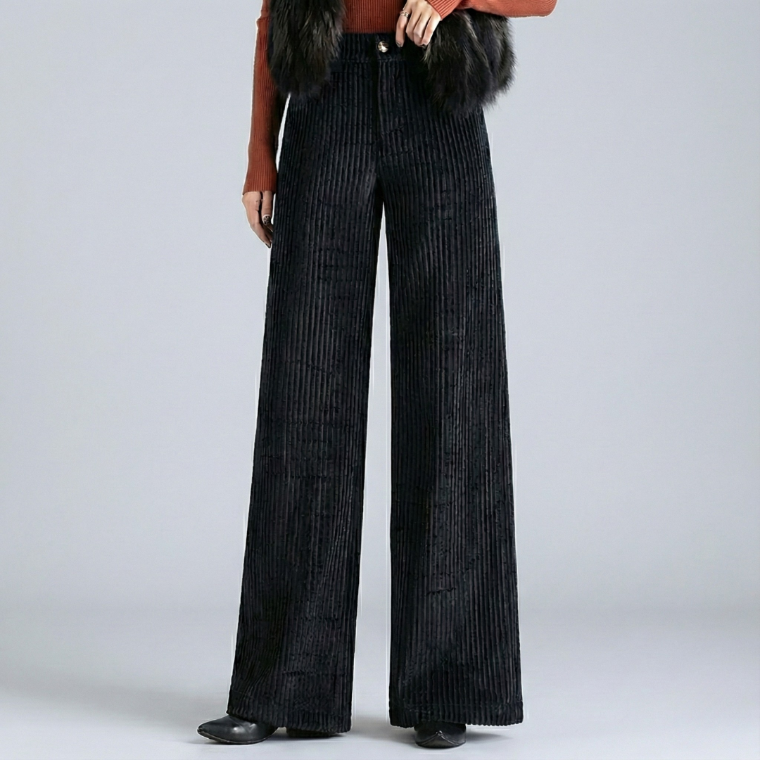 Aurora | Velvet High-Waist Trousers